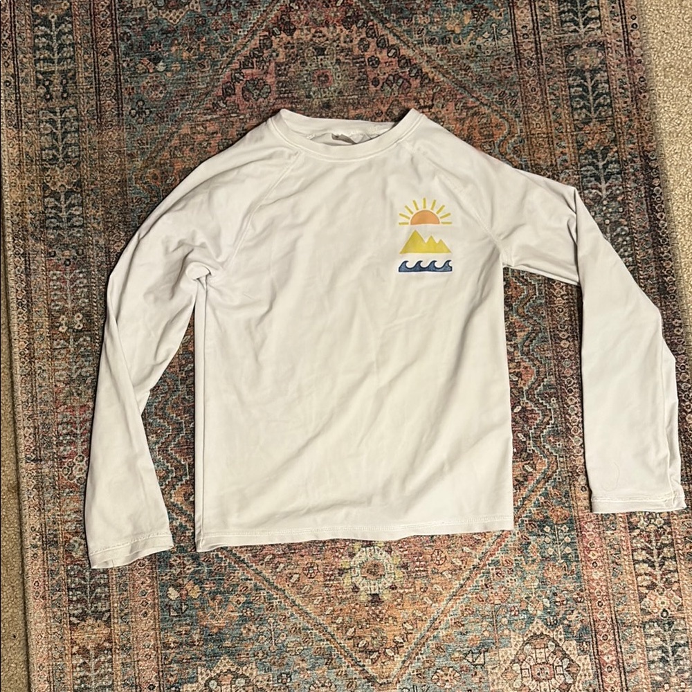 Cat & Jack White and Yellow Rashguard Swim Top